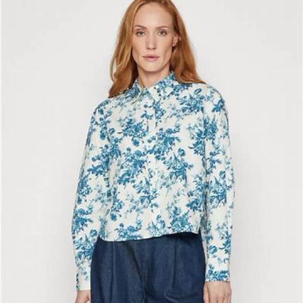 Loveshack Fancy x Gap Cropped Poplin Shirt